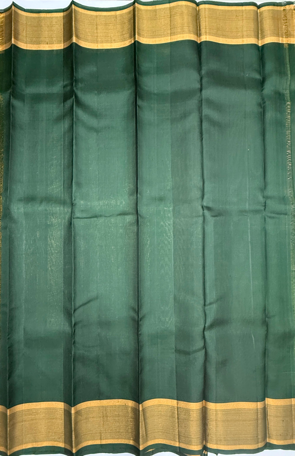 VSF1077 - beige color body , green color pallu,blouse - Pure silk saree