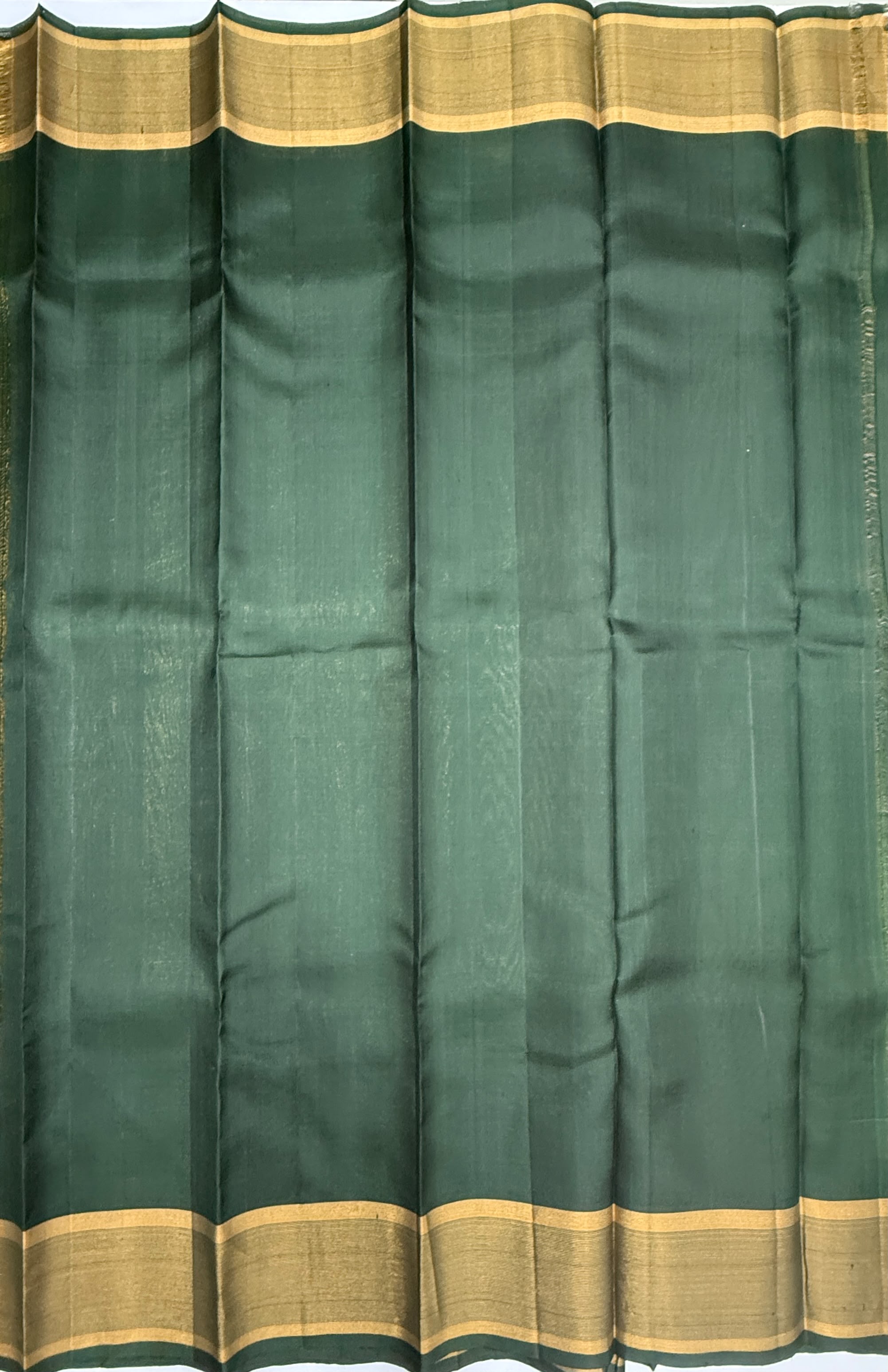 VSF1077 - beige color body , green color pallu,blouse - Pure silk saree