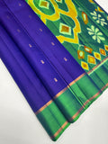 VSF1058 - innk blue color body , green color pallu,blouse - Pure silk saree