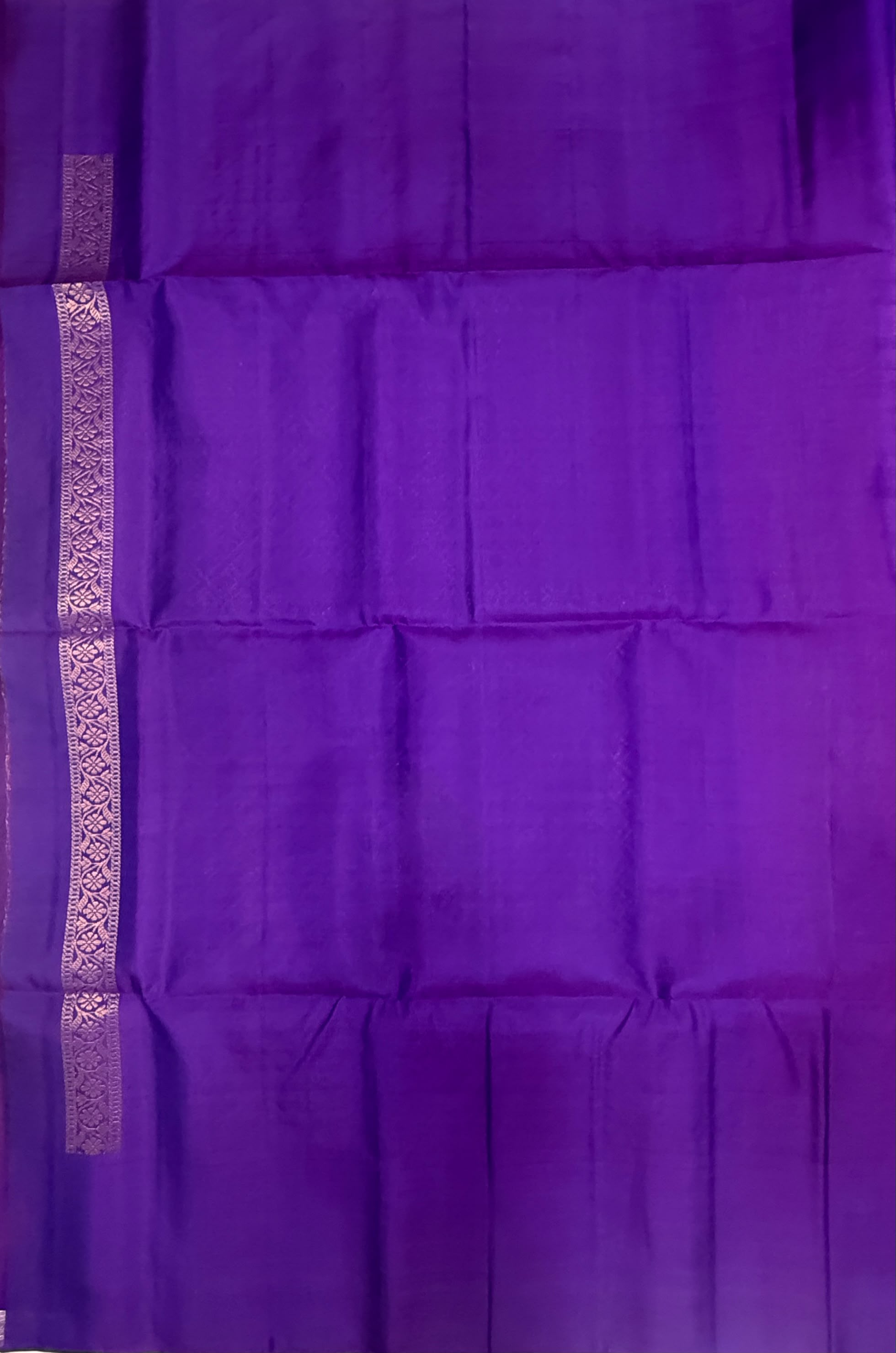 VSA651 -lotus pink color body , violet color pallu , blouse pure silk saree