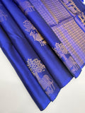 VSBP103 - royal blue color body , pallu,blouse - Pure silk saree