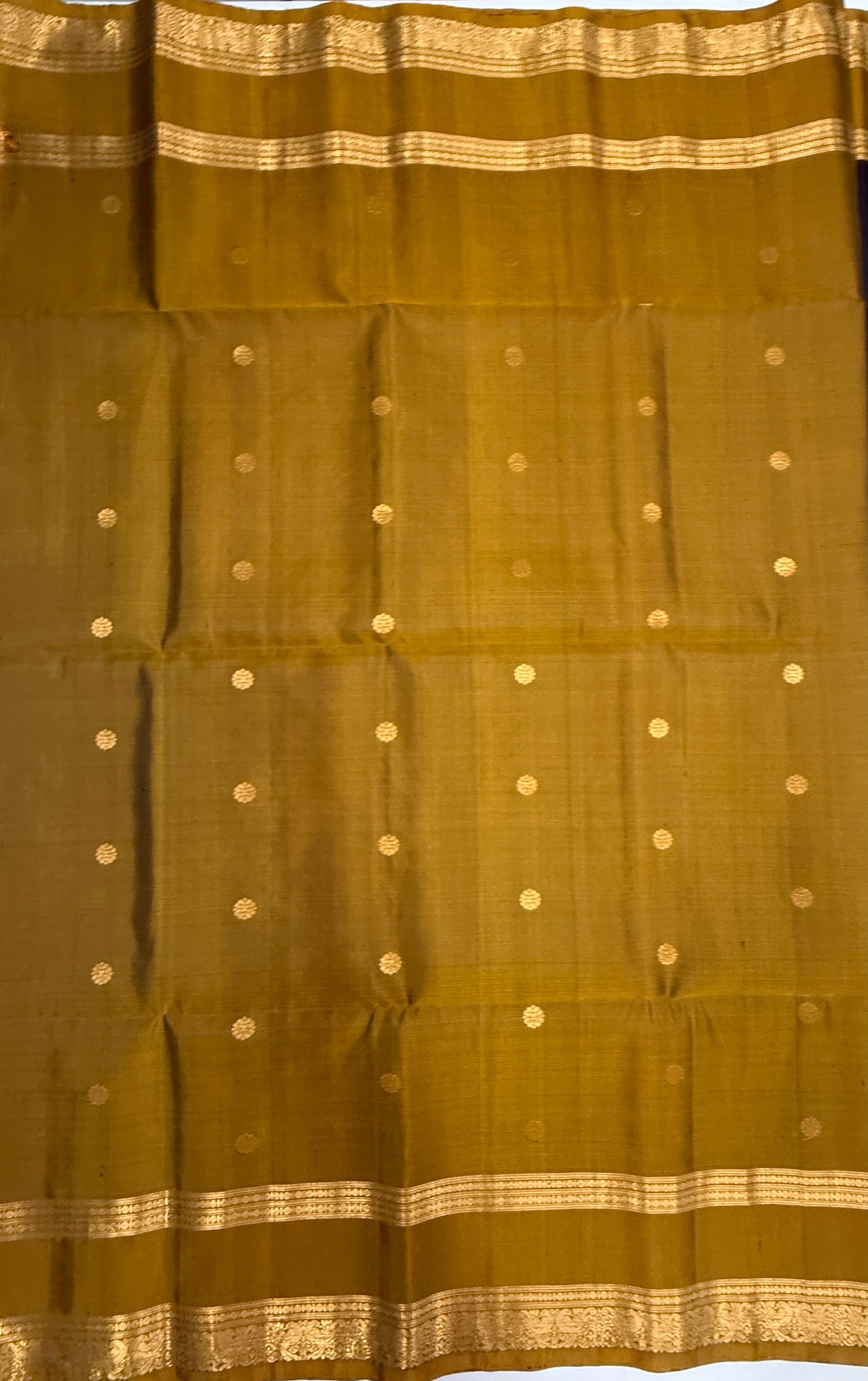 VSF930 - dark purple color body , mustard color pallu,blouse - Pure silk saree