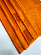 VSS273 - light orange color body, pallu , blouse pure silk saree