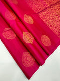 VSS485 - rani pink color body, pallu , blouse pure silk saree