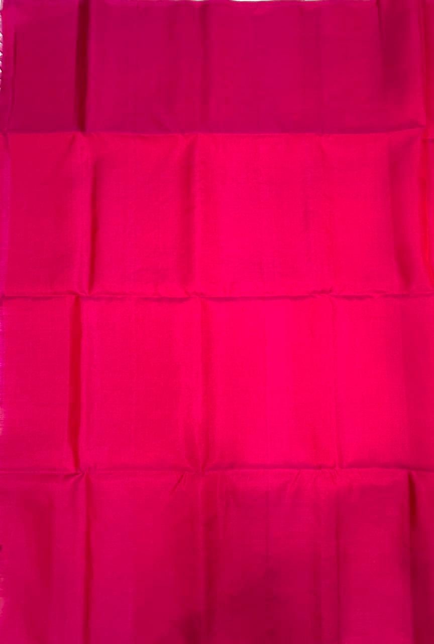 VSS485 - rani pink color body, pallu , blouse pure silk saree
