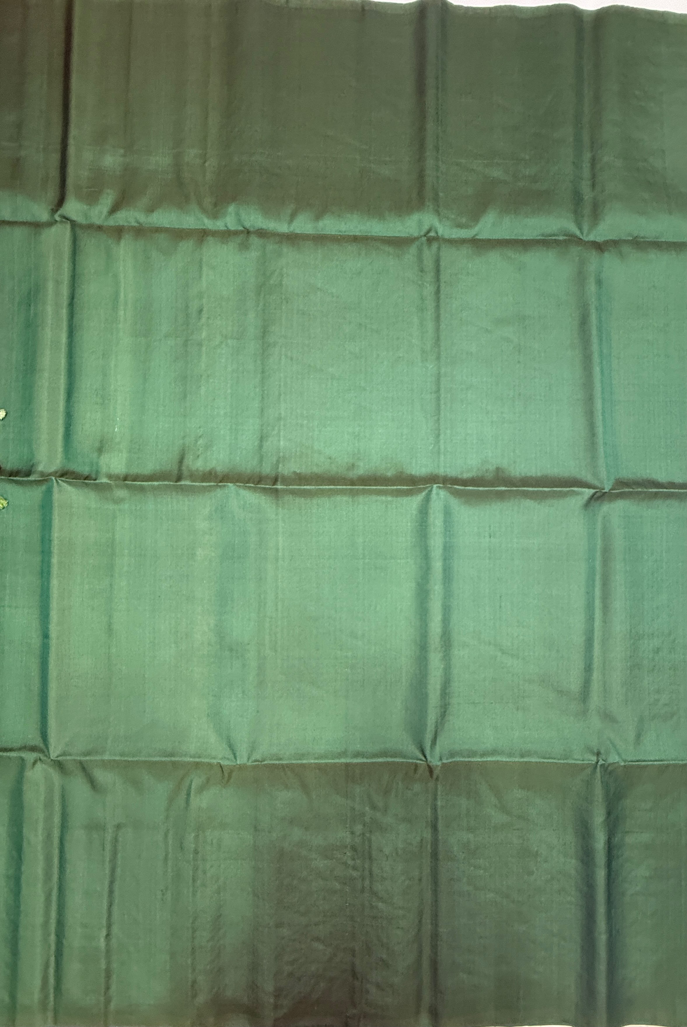 VST140 - green pecock color body , color pallu , blouse - Pure silk saree