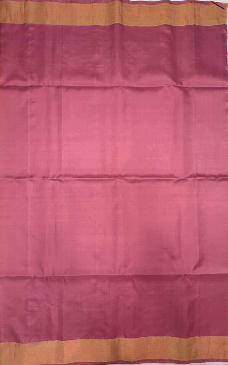 VSZB254 - peach color body , pink color pallu , blouse - Pure silk saree