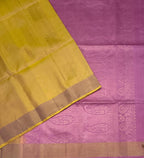 VSZB255 -dual yellow color body , pink color pallu , blouse - Pure silk saree