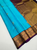 VSM486 - blue color body, dark violet color pallu , blouse.
