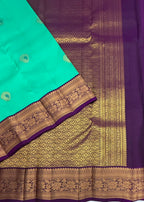 VSM485 - rexona green color body, dark violet color pallu , blouse.