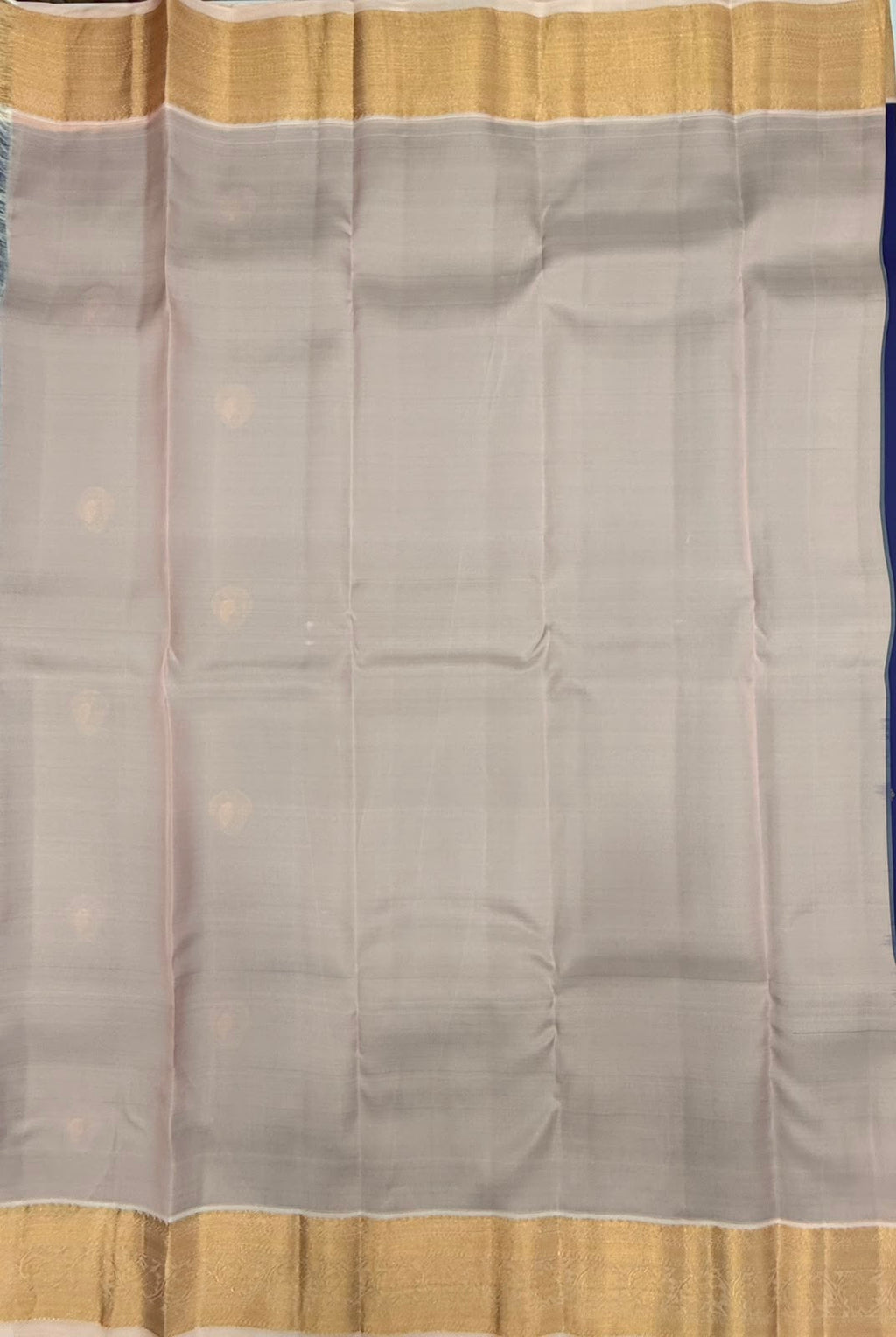 VSM481 - ink blue color body, baby pink color pallu , blouse.