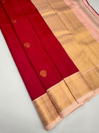 VSM482 - magenta color body, baby pink color pallu , blouse.
