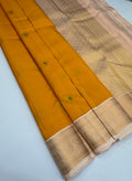 VSM478 - yellow color body, sandal color pallu , blouse.