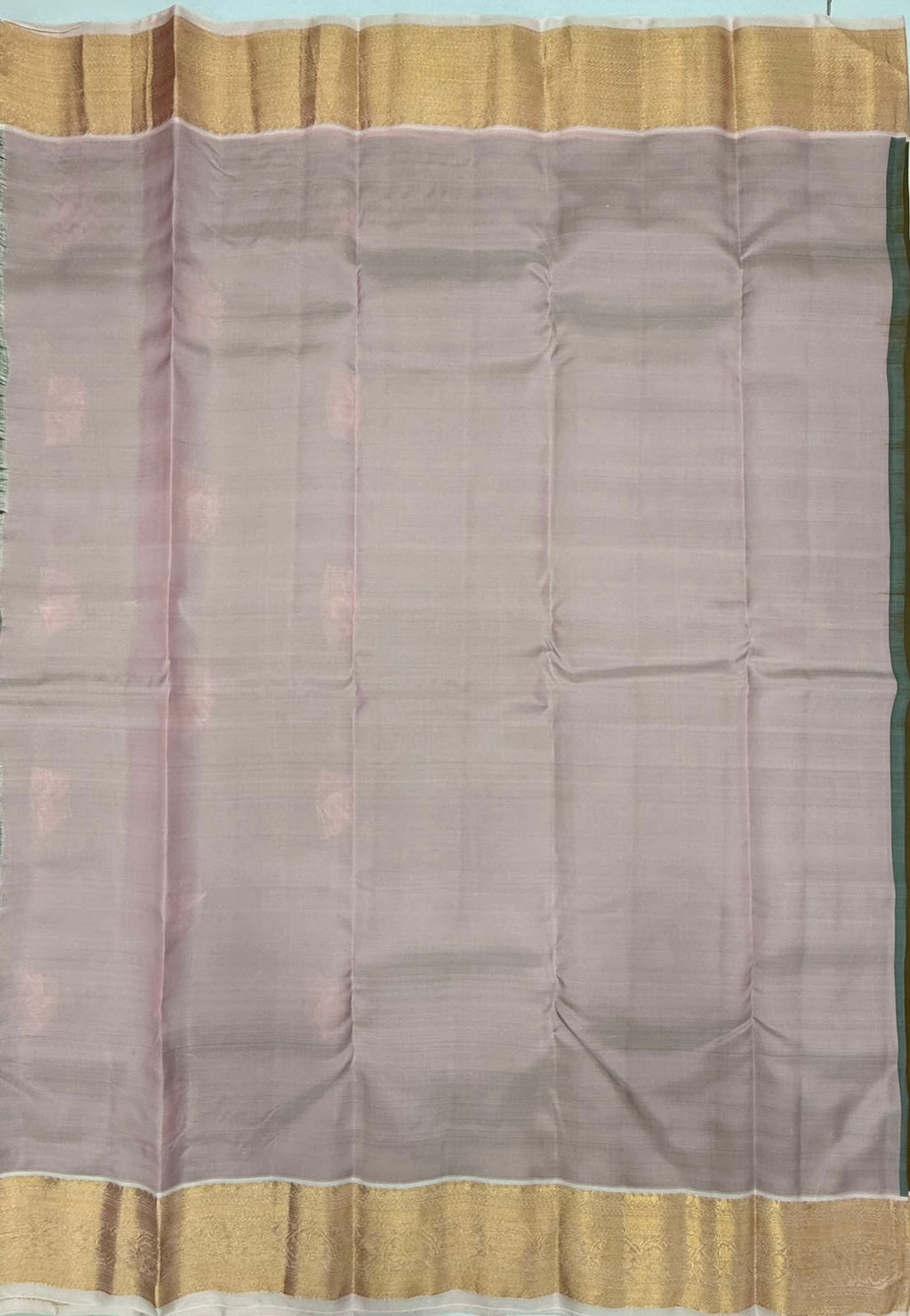 VSM476 - honey brown color body, baby pink color pallu , blouse.