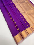 VSM475 - violet color body, pastel lavender color pallu , blouse.