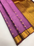 VSM469 - dark lavender color body, dark coffee brown color pallu , blouse.