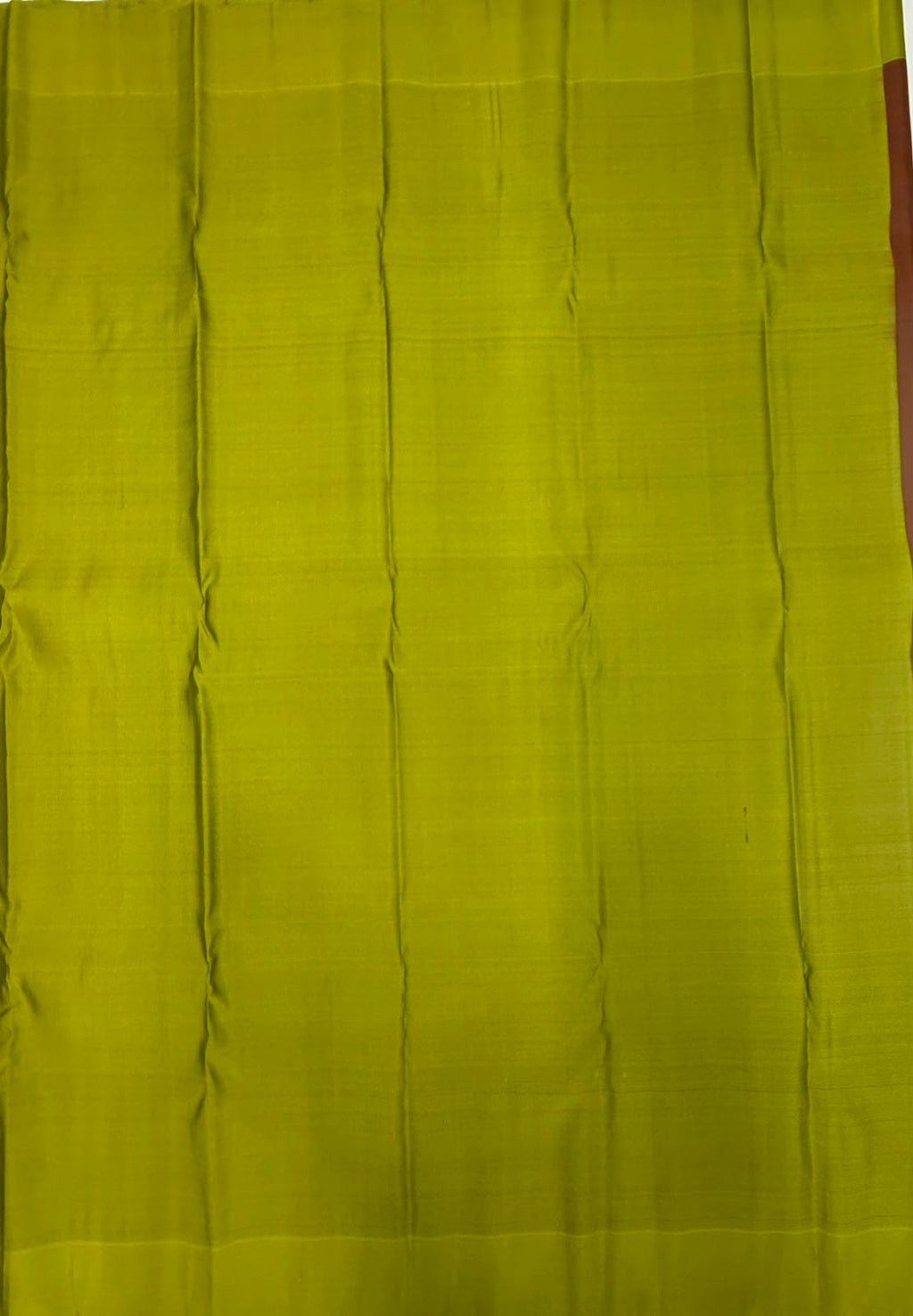 VSM459 - honey brown color body, olive green color pallu , blouse.