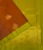 VSM459 - honey brown color body, olive green color pallu , blouse.