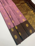 VSM456 - lavender color body, dark brown color pallu , blouse.