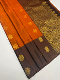 VSM455 - rust color body, dark brown color pallu , blouse.
