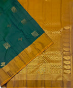 VSM450 - green color body, honey brown color pallu , blouse.