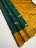 VSM450 - green color body, honey brown color pallu , blouse.
