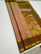 VSM445 - dual onion color body, dual green color pallu , blouse.