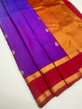VSM442 - violet color body , purple color pallu , blouse.