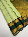VSM440 - elaichi green color body , bottle green color pallu , blouse.