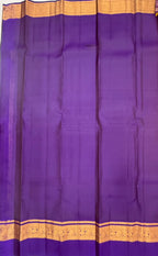 VSM431 - mustard yellow color body , dark violet color pallu , blouse.
