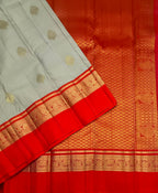 VSM429 - light beige color body , pinkish orange color pallu , blouse.
