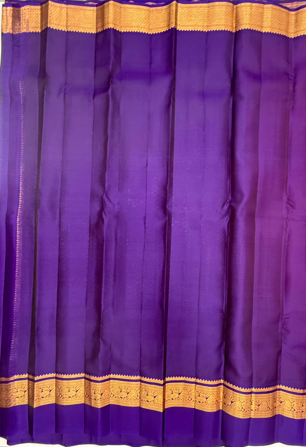 VSM428 - peach with pink color body , dark violet color pallu , blouse.
