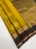 VSM424 - mehandi color body , coffee brown color pallu , blouse.