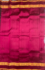 VSM420 - blue with pink color body , dark purple color pallu , blouse.
