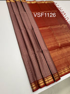 VSF1126 - onion pink color body , maroon color pallu,blouse - Pure silk saree