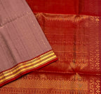 VSF1126 - onion pink color body , maroon color pallu,blouse - Pure silk saree