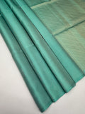VSP735 - pastel blue color body , color pallu , blouse - Pure silk saree