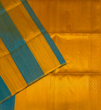 VSD174 - yellow with blue color body , color pallu,blouse - Pure silk saree
