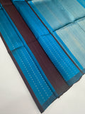 VSD175 - blue with purple color body , color pallu,blouse - Pure silk saree