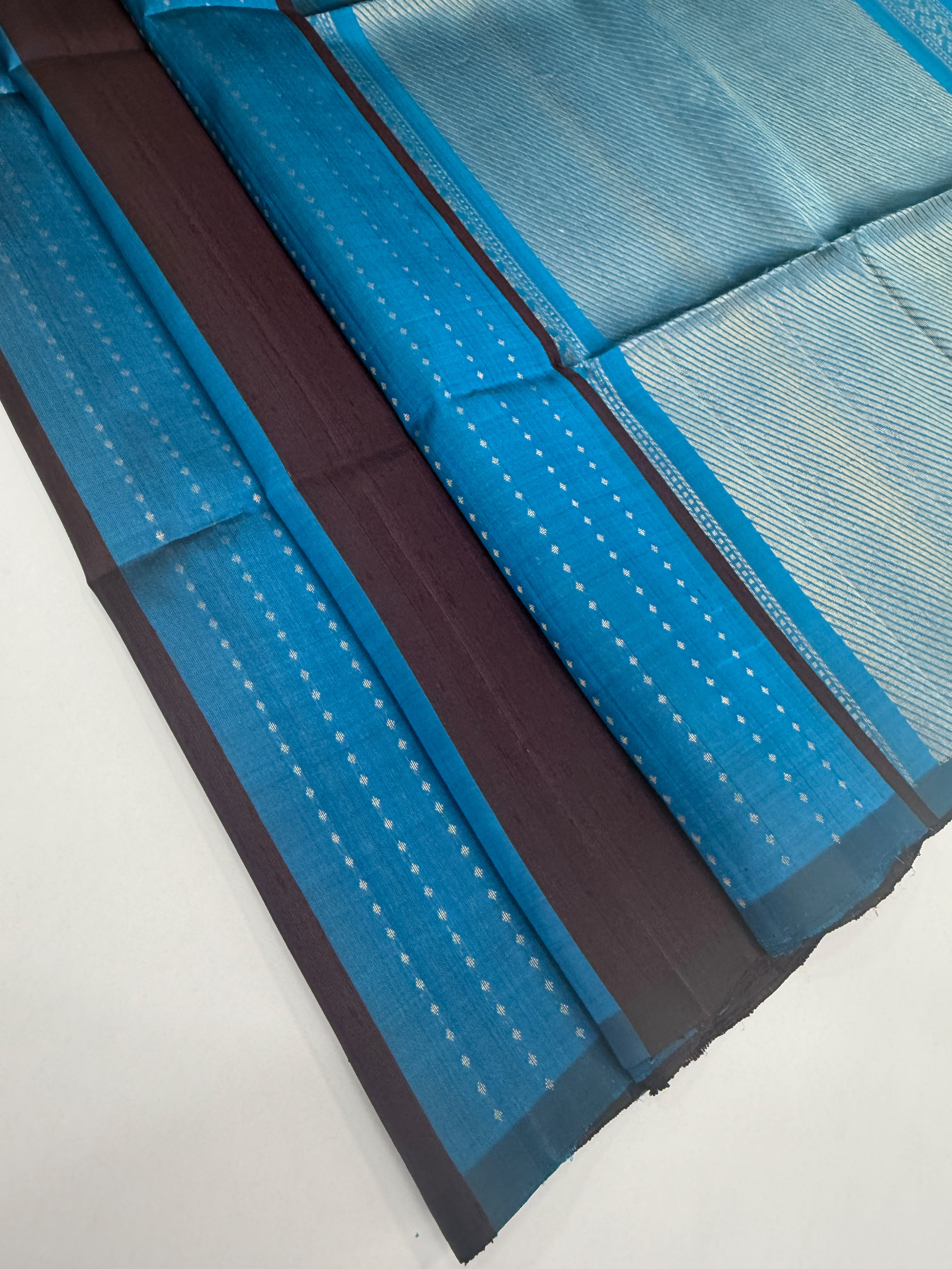 VSD175 - blue with purple color body , color pallu,blouse - Pure silk saree