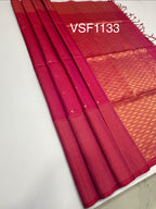 VSF1133 - red with pink color body , pallu,blouse - Pure silk saree