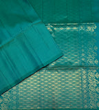VSF1132 - peacock blue color body , pallu,blouse - Pure silk saree
