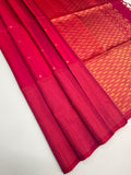 VSF1133 - red with pink color body , pallu,blouse - Pure silk saree