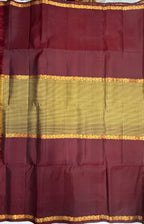 VSF1135 - dark maroon color body , pallu,blouse - Pure silk saree