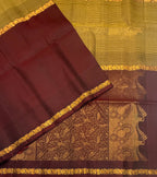 VSF1135 - dark maroon color body , pallu,blouse - Pure silk saree