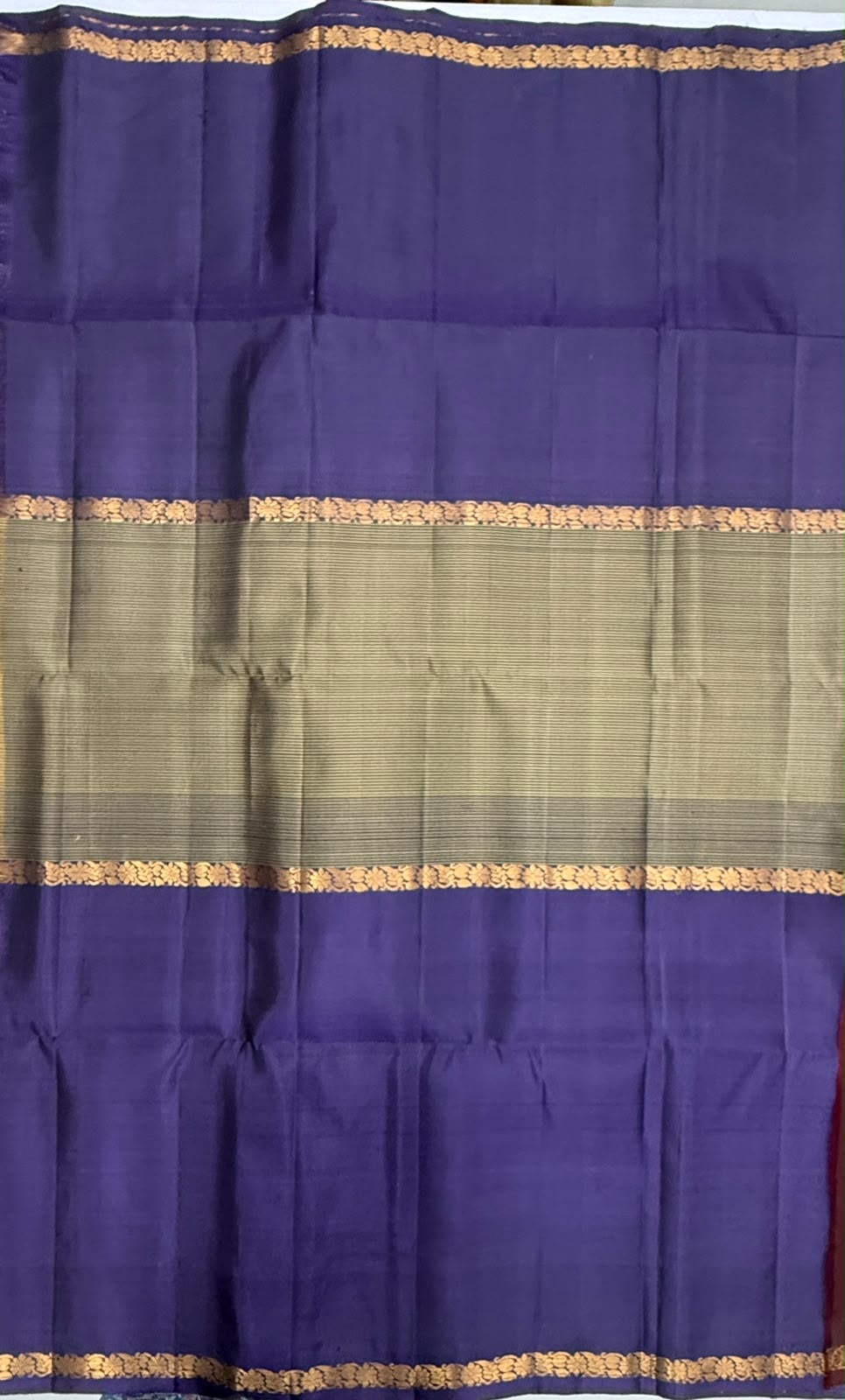 VSF1136 - lavender color body , pallu,blouse - Pure silk saree