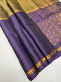 VSF1136 - lavender color body , pallu,blouse - Pure silk saree