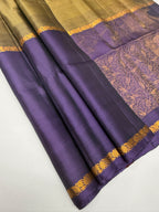 VSF1136 - lavender color body , pallu,blouse - Pure silk saree