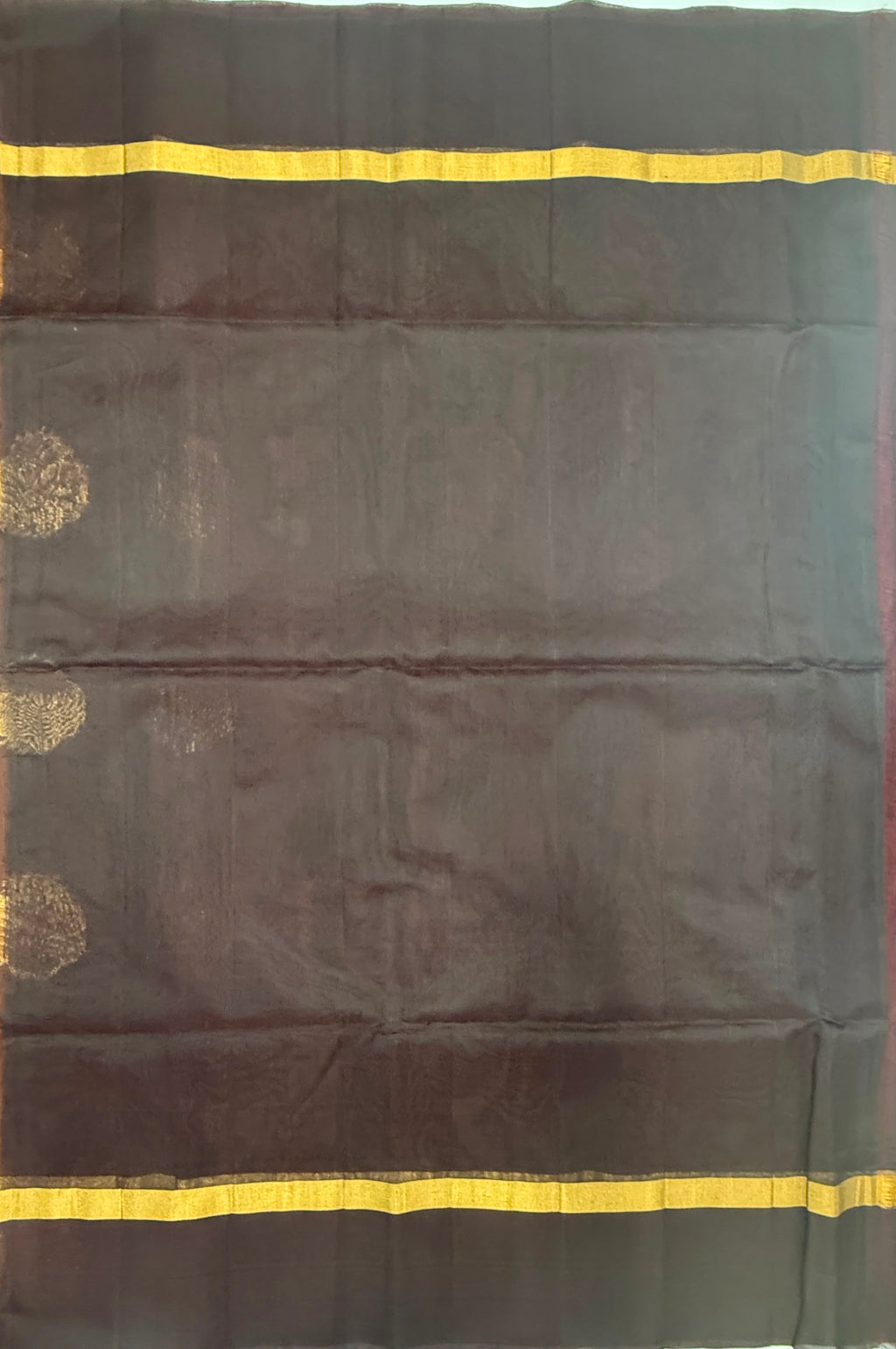 VSSC93 - rust orange color body , dark purple color pallu , blouse.