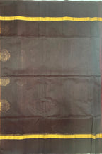 VSSC93 - rust orange color body , dark purple color pallu , blouse.